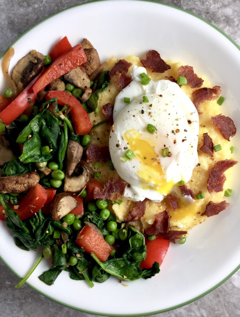 Easy Cheesy Grits Bowl with Egg and Veggies | MAK and Her Cheese